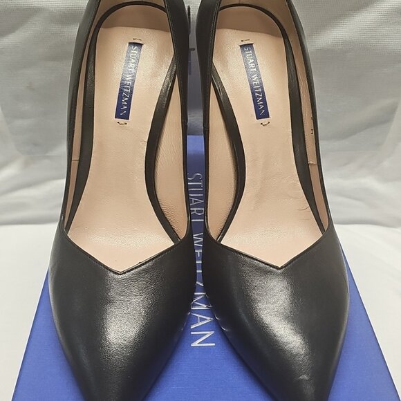 Stuart Weitzman ANNY 105 Black Dress Nappa Heels - Picture 3 of 13